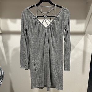 Chaser Gray Mini Dress with Crisscross Back